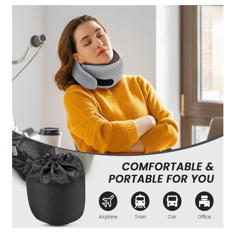 Light Grey Travel Neck Pillow - Picture 3 of 6